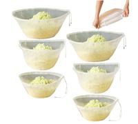 Sac en tissu de fromage 6 pcs pour contraindre un sac de gilet réutilisable en maille en maille extra-fin avec cordon noix noix, lait soja, boulettes et plus encore, étagère
