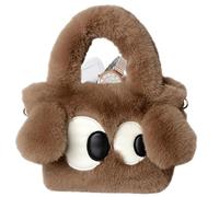 Sac en tissu doux, sac en tissu en peluche, sac à poignée en peluche Furry - Sac à monnaie Accessoires Sac à provisions avec expression mignonne, sac à provisions pour femme Sac à bandoulière pour le