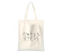 Sac en toile de jute imprimé - Sac en toile de jute vintage 100 % coton avec inscription en allemand « One Line Art » comme accessoire esthétique, sac en toile de jute tendance au design rétro pour