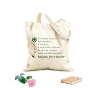 Sac en toile Finalement, tout s'éclaircit. En attendant, riez de la confusion, vivez l'instant présent et sachez que tout arrive pour une raison. tissu épais de 340g/m² Utilise comme sac à outils