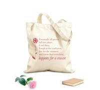 Sac en toile Finalement, tout s'éclaircit. En attendant, riez de la confusion, vivez l'instant présent et sachez que tout arrive pour une raison. tissu épais de 340g/m² Utilise comme sac à outils