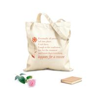 Sac en toile Finalement, tout s'éclaircit. En attendant, riez de la confusion, vivez l'instant présent et sachez que tout arrive pour une raison. tissu épais de 340g/m² Utilise comme sac à outils
