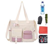 Sac en toile imperméable robuste avec beaucoup d'espace de rangement pour | Compagnon pratique pour l'école, le travail et les loisirs avec fermeture sécurisée