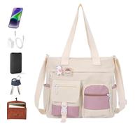 Sac En Toile Pour Étudiants Multi-Poches Grande Capacité Imperméable En | Sacs Cabas Pour Ordinateur Portable Travail École Pour Garçons Filles Ados Étudiants