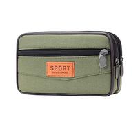 Sac en toile tendance couleur aquarelle sac neutre portefeuille preuve taille solide sac à main fermeture éclair téléphone sacs de taille packs femmes pack ceinture pack, Vert, 18X5X11CM