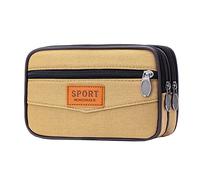Sac en toile tendance couleur aquarelle sac neutre portefeuille preuve taille solide sac à main fermeture éclair téléphone sacs de taille packs femmes pack ceinture pack, beige, 18X5X11CM