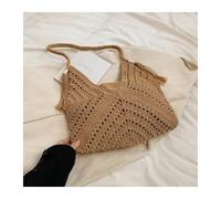 Sac en Tricot Creux Sac à bandoulière for femme, sac à bandoulière de couleur unie avec cordon de serrage, sac à main en maille tricotée, sac à main de vacances, grande capacité for les rendez-vous de
