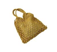 Sac en Tricot Creux Sac à main en paille tissé à la main for femme, sac à main creux fait à la main, sac à bandoulière en rotin for femme, grande capacité, sac fourre-tout décontracté for voyage et pl