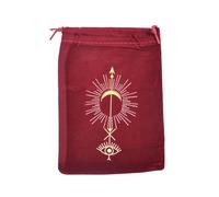 Sac en velours pour cartes de tarot - Pochette à cordon pour rangement de tarot - Sac en forme de cœur noir - Rangement de bijoux et sac avec cordons de serrage dorés - 16,8 x 22,9 cm BAr420 (B
