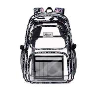 Sac Enfant - Sac Transparent De Grande Capacité pour Étudiants sans Apport d'eau pour Une Utilisation À La Plage en Plastique Sac À Dos À Double Bandoulière (Black One Size)