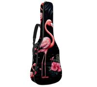 Sac esthétique pour guitare acoustique avec bandoulière réglable et crochet arrière, convient pour guitares électriques, basses, guitares classiques, ukulélé, 106,7 cm, Flamant rose de la jungle