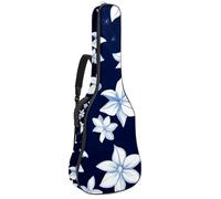 Sac esthétique pour guitare acoustique avec bandoulière réglable et crochet arrière, convient pour guitares électriques, basses, guitares classiques, ukulélé, fleurs blanches étoilées de 290 cm, 104
