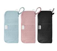 Sac et tapis de voyage 2 en 1 résistant à la chaleur pour fer à friser, fer plat, fer à lisser, support d'outils de coiffure pour voyage et maison (noir/bleu/rose)