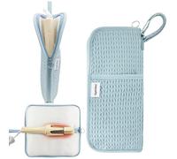 Sac et tapis de voyage 2 en 1 résistant à la chaleur pour fer à friser, fer plat, fer à lisser, support d'outils de coiffure pour voyage et maison (bleu)