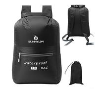 Sac étanche avec emballage facile et bande réfléchissante, idéal pour le bateau et la randonnée, capacité de 10 l, Noir
