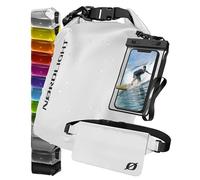 Sac Étanche Dry Bag avec Pochette Étanche Téléphone et Sac Banane - (30L, Blanc) Sac à Dos Étanche IPX8 avec Fermeture À Enroulement | Natation, Bateau, Plage, Stand Up Paddle