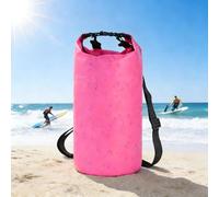Sac étanche flottant et léger de 25 l pour kayak, bateau, pêche, natation et camping avec étui étanche pour téléphone - Rose