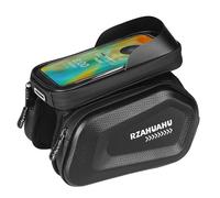 Sac étanche pour cadre avant de vélo, support de téléphone supérieur, noir, 190 x 110 x 50 mm, convient aux téléphones jusqu'à 17,8 cm, coque rigide pour guidon, logo réfléchissant, léger 310 g