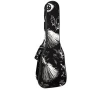 Sac étanche pour ukulélé de concert, sac rembourré avec sangles réglables, silhouette de chauve-souris noire d'Halloween, fond orange, multicolore 04, 25.9x9x3.1in/66x23x8cm, Organiseur de sac
