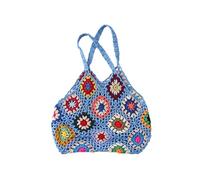 Sac ethnique tissé à la main pour femme - Fait à la main - Avec bandoulière industrielle robuste - Idéal pour un usage quotidien - Sac à bandoulière pour femme - Jaune, bleu, 33*1*27