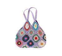 Sac ethnique tissé à la main pour femme - Fait à la main - Avec bandoulière industrielle robuste - Idéal pour un usage quotidien - Sac à bandoulière pour femme - Jaune, lilas, 33*1*27