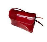 Sac Femme BandoulièRe Cuir verni rouge brillant petit sac femmes épaule sous les bras sacs Vintage fête bandoulière(Red)