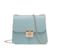 Sac Femme BandoulièRe Femmes sacs chaîne sac à bandoulière couleur unie Mini rabat messager pochette main et(Light blue)