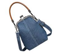Sac Femme Kiss Crossbody Tendance Épaule Téléphone Portable Haut Sac à Main Denim Messenger pour Femmes Quotidien Crossbody Baiser Château Épaule Sac à Main Quotidien DeniMs Trajet