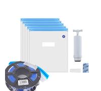 Sac Filament - 14x10x5cm Sac Sous-Vide Filament, Rangement Bobines 3D | Sacs Scellé Anti-Poussière Résistant Humidité Avec Clips Pompe Manuelle - Garde Filaments Secs, Pompe À Air Incluse