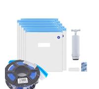 Sac Filament - 14x10x5cm Sac Sous-Vide Filament, Rangement Bobines 3D | Sacs Scellé Anti-Poussière Résistant Humidité Avec Clips Pompe Manuelle - Garde Filaments Secs, Pompe À Air Incluse
