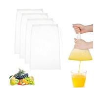 Sac Filtrant, 4 Pièces, Etamine Alimentaire en Mousseline de Coton Réutilisable, Lait Vegetal, Sac Filtrant, pour Filtrer Tofu Beurre Jus Yaourt, Café et Thé, pour Jus de Légumes et Fruits, 20 x 30 cm