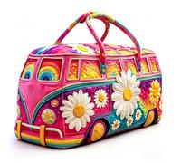 Sac fourgon hippie matelassé, Rose, Classique