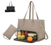 Sac fourre-tout 2 en 1 pour femme, sac à déjeuner et ordinateur portable, élégant pour le travail et les voyages, bureau, école