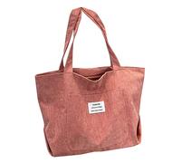 Sac fourre-tout à bandoulière en velours côtelé pour femme Sac à main pour étudiant, rose, Taille unique