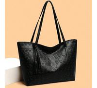 Sac fourre-tout à bandoulière pour femme en PU de style gothique à crâne imprimé au hasard, accessoires de franges à grande capacité, à la mode et polyvalent pour les sorties Géométrique,HalloweenPoly