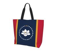 Sac fourre-tout à bandoulière pour femme - Grande capacité - Motif drapeau de l'État du Mississippi - Sac fourre-tout polyvalent pour les trajets et le shopping