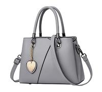 Sac fourre-tout à bandoulière pour femme - Version coréenne - Couleur unie - Multi fonction - Grande capacité - Avec, gris, Taille unique