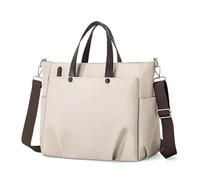 Sac fourre-Tout à bandoulière Simple, Polyvalent, décontracté, Mallette d'ordinateur, Fermeture glissière, Texture Nylon pour Le Bureau et Les Voyages d'affaires(White)