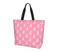 Sac fourre-tout à bannière ruban rouge de sensibilisation au cancer du sein pour femme, sacs fourre-tout pour femme, sac fourre-tout étanche pour professeur, salle de sport, travail, école avec poche