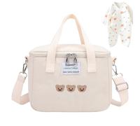 Sac fourre-tout à couches - Sac à langer de voyage mignon | Sacs de rangement de grande capacité avec compartiment isolant, sacs à couches réglables pour filles et garçons, blanc, /9.45*5.12*7.48