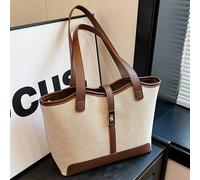 Sac fourre-tout à épaule avec bordure de couleur contrastée, poignées doubles décontractées, convient aux diplômés, adolescentes, étudiants de première, deuxième, troisième et quatrième année, égaleme