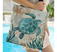 Sac fourre-tout à l'épaule avec motif tortue, sac scolaire, grande capacité, portable, convient aux adolescentes, aux femmes et aux étudiantes, parfait pour la rentrée scolaire, le premier jour d'écol