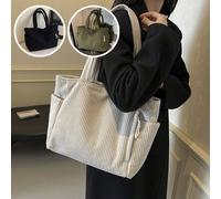 Sac fourre-tout à l'épaule mode oversize, en tissu velours côtelé doux, avec poches et compartiments multiples, fermeture à glissière, convient pour les courts trajets, les déplacements et l'usage quo