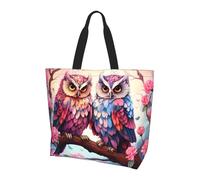 Sac fourre-tout à motif de chouette pour femme - Sac à main à bandoulière - Résistant à l'eau - Grand sac à main avec poche intérieure - Pour le travail, les voyages, l'école