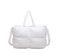 Sac fourre-tout à puffer Grand sac à main gonflé Puffy Sac Hobo Light Poindage Soft Tamped Shopper Sac pour femmes Travail Travail (blanc)