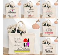 Sac fourre-tout à thème enseignant, sac à bandoulière d'école inspiré avec motif de style français, sac à main à motif éducatif Cadeau Maitresse D'école LR4000262