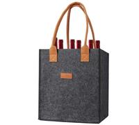 Sac Fourre-tout À Vin - Carrier De Bouteille De Vin En Feutre De 26 Cm, Sac À 6 Compartiments | Fourre-tout De Rangement Réutilisable Avec Poignées, Organisateur Portable Pour Les Bouteilles D'eau De