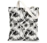 Sac fourre-tout abstrait en toile pour femme, aquarelle minimaliste moderne noir N/A noir, lavable et réutilisable, petit sac fourre-tout Ideas F, noir, 13x15 Inch
