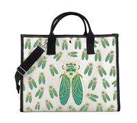 Sac fourre-tout amusant pour les amateurs d'insectes, cadeau pour les amateurs de cigales, Sac fourre-tout vert cigale