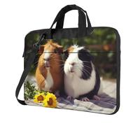 Sac fourre-tout amusant pour ordinateur portable Motif cochons d'Inde pour homme et femme, Noir/blanc, 13 inch